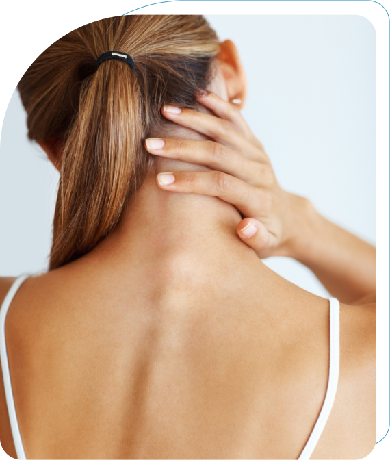 Woman experiencing neck pain seeking chiropractic treatment and relief